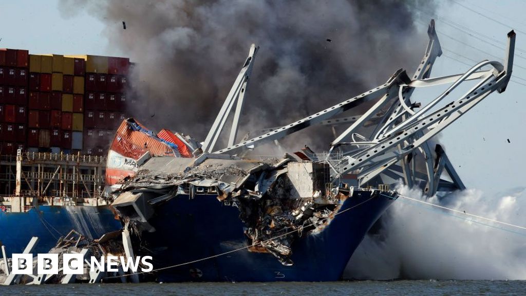 Baltimore bridge blown up during controlled demolition