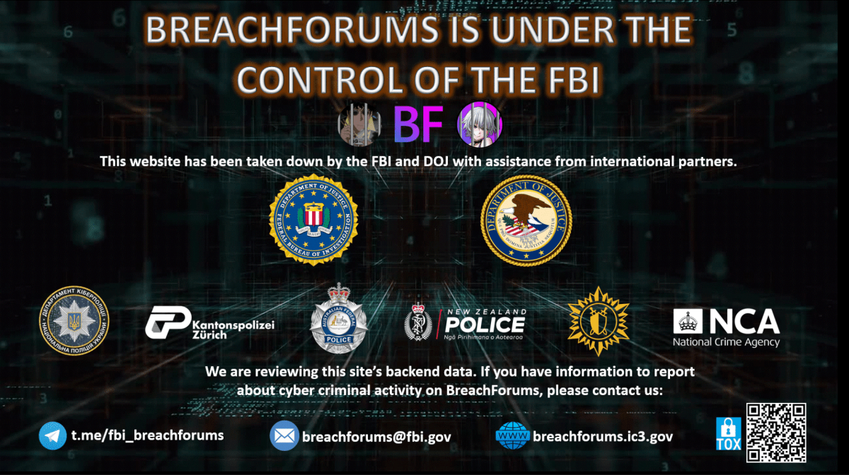 FBI Seizes Hacking Forum BreachForums – Again
